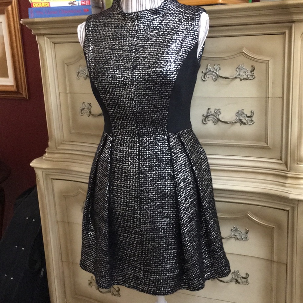 Black and metallic silver Milly of New York dress
